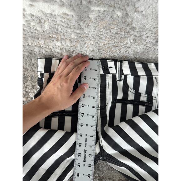 Blackheart Size 3 Stingerette Y2K Goth Emo Grunge Pants Black White Striped - Picture 5 of 12